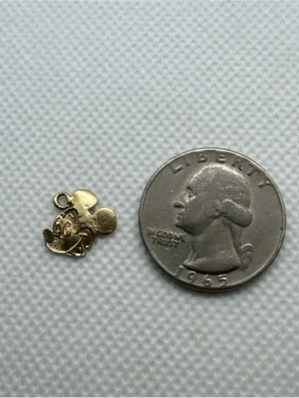 Vintage 14k Yellow Gold Disney Mickey Mouse Head Face Charm Pendant Cartoon
